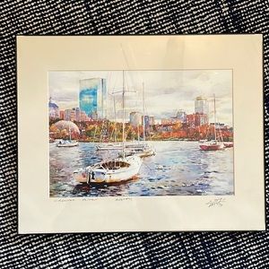 Boston watercolor print - signed